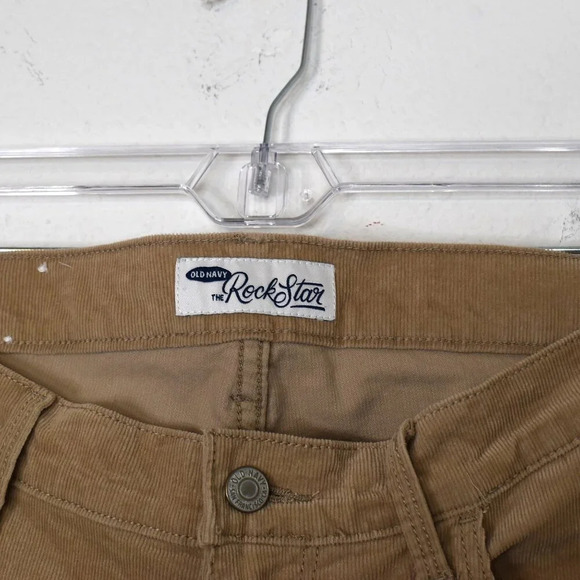 Old Navy The Rockstar Corduroy Pants Sz 10 Skinny Low Rise Camel Khaki Y2K 90s - Picture 10 of 16